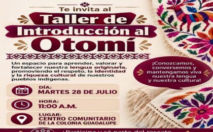 Tulancingo ofrece un taller gratuito para fomentar el uso de la lengua otomí
