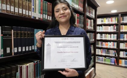 Claudia Sandoval se hace acreedora al Premio Bellas Artes de Poesía Aguascalientes 2026.