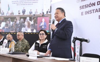 El Gobierno de Hidalgo y la CNPC establecen un Puesto de Comando para la temporada de lluvias.