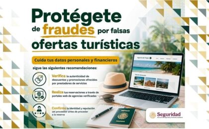 Recomendaciones de la SSPC para evitar fraudes al adquirir viajes.