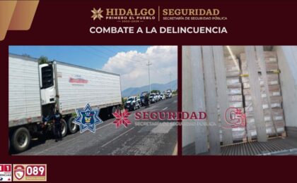 Las autoridades recuperan un tractocamión y 56 toneladas de carne de cerdo robada.