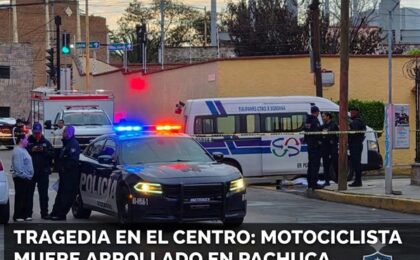 Motociclista pierde la vida tras ser atropellado por autobús en Pachuca
