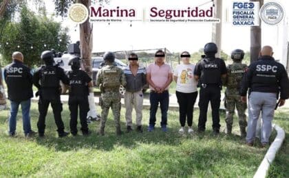 Desmantelan banda de extorsionadores en Oaxaca con la captura de varios de sus miembros.
