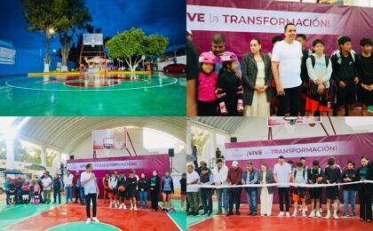 La cancha de San Lorenzo es rehabilitada en Tula para recuperar espacios deportivos.