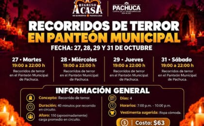 Recorridos de terror en el Panteón Municipal de Pachuca invitan a la aventura