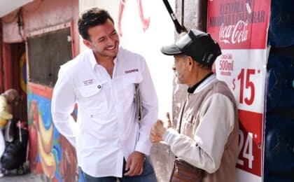 Miguel Tello realiza un recorrido por La Surtidora y la avenida Fernández de Lizardi en Pachuca